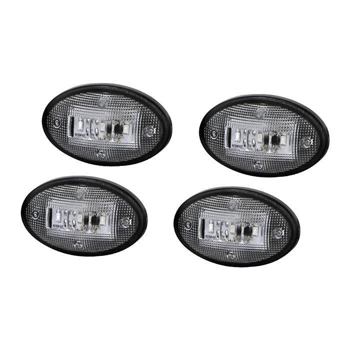 ( xTune ) Ford SuperDuty F250~F550 99-10 Dually Fender 2 Red LED+ 2 Amber LED Side Fender Lights 4pcs - Clear