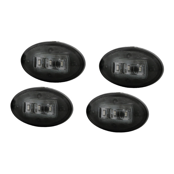 ( xTune ) Ford SuperDuty F250~F550 99-10 Dually Fender 2 Red LED+ 2 Amber LED Side Fender Lights 4pcs - Smoke