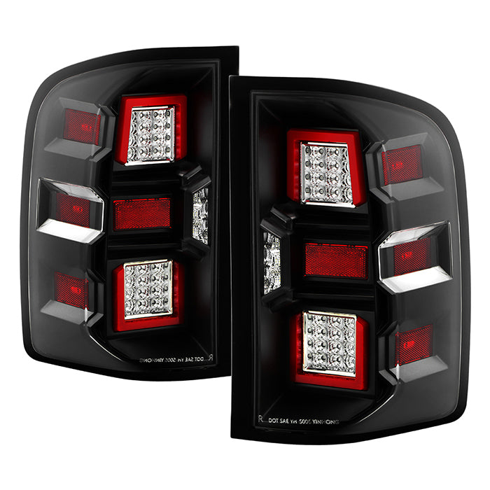 ( xTune ) Chevy Silverado 1500~3500 07-13 /GMC Sierra 07-14 3500HD Full LED Tail Lights - Black