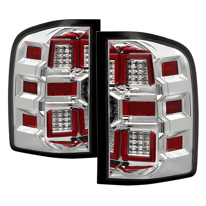 ( xTune ) Chevy Silverado 1500~3500 07-13 /GMC Sierra 07-14 3500HD Full LED Tail Lights - Chrome