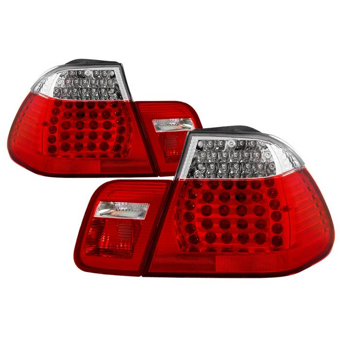 ( Akkon ) BMW E46 3-Series Sedan 2002-2005 (Don‘t Fit Coupe Models)  LED Tail Lights - Red Clear