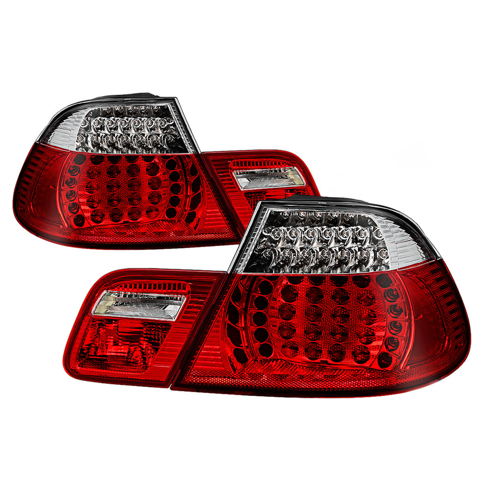 ( Akkon ) BMW E46 3-Series 2004-2006 Coupe Only LED Tail Lights - Red Clear