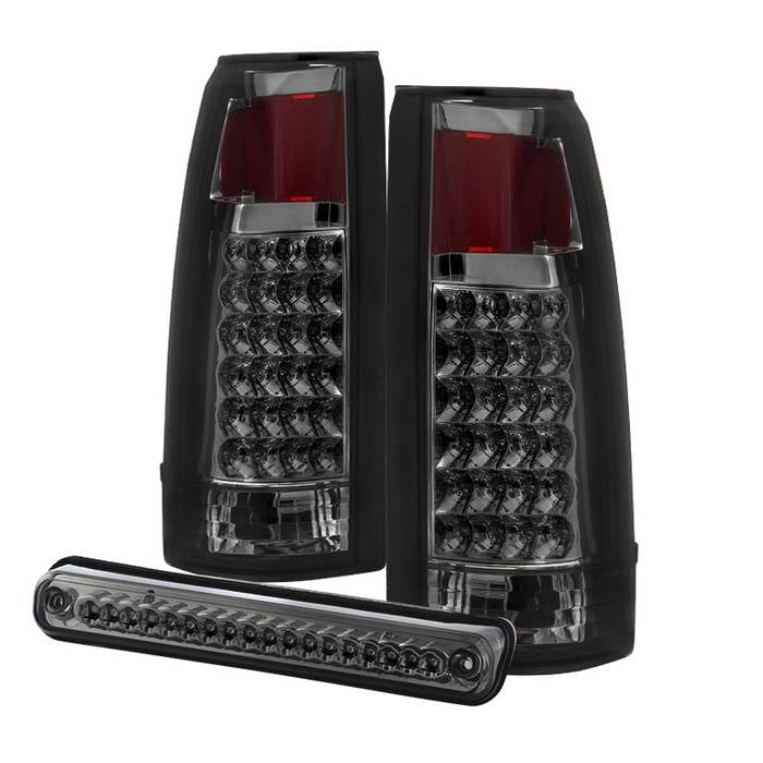 ( xTune ) Chevy C/K Series 1500/2500/3500 88-98 / GMC Sierra 88-98 LED Tail Lights with 3rd LED brake Light - Smoked