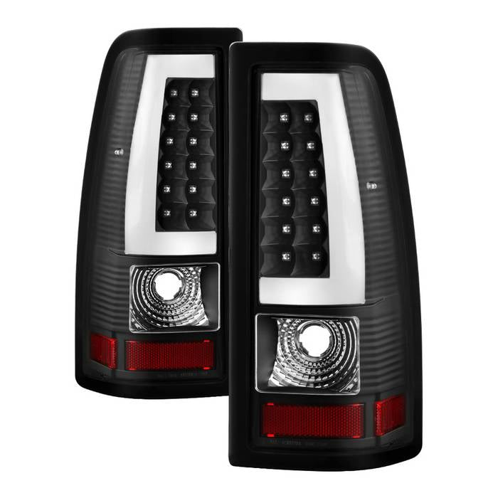 ( xTune ) Chevy Silverado 1500/2500/3500 03-06 and 2007 Silverado Classic Light Bar Style LED Tail Lights - Black