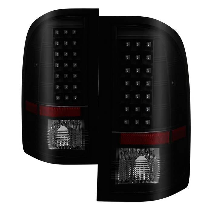 ( xTune ) Chevy Silverado 1500 07-13  2500HD/3500HD 07-14  GMC Sierra 3500HD Dually Models 07-14 ( Does Not Fit Model With Reverse Bulb 921 ) LED Tail Lights - Black Smoke