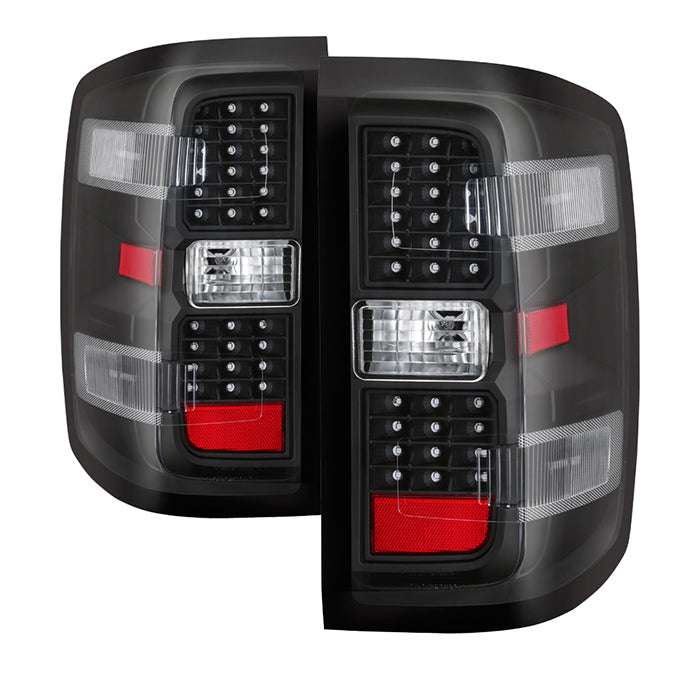( Akkon ) 14–18 Chevy Silverado 1500/15–19 Silverado 2500HD/3500HD/15–19 GMC Sierra 3500HD Dually(non-LED only; excludes 2016 LTZ/Z71/High Country w/ factory LEDs) LED Tail Lights - Reverse-921(Included) -  Black