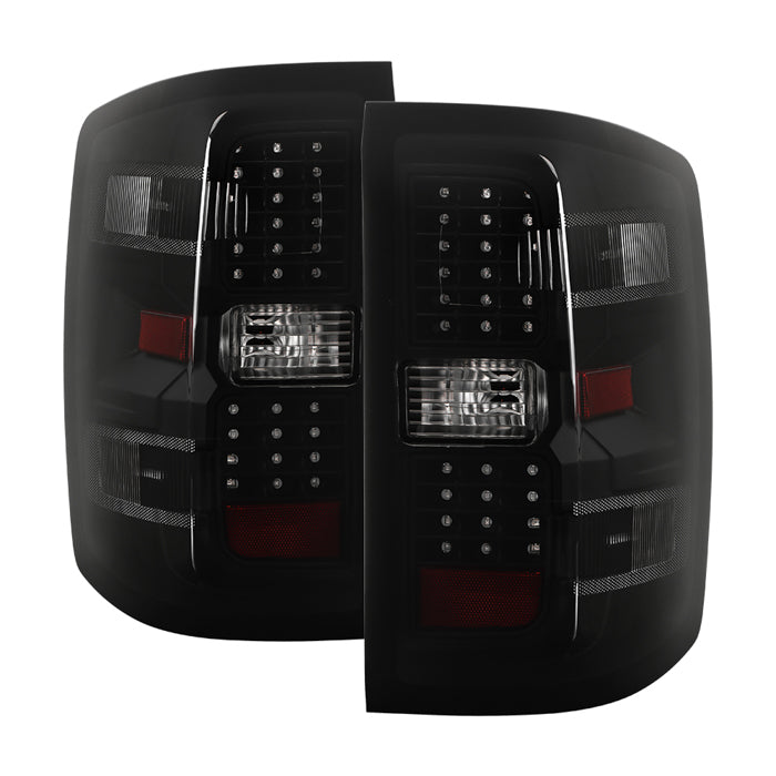 ( Akkon ) 14–18 Chevy Silverado 1500/15–19 Silverado 2500HD/3500HD/15–19 GMC Sierra 3500HD Dually(non-LED only; excludes 2016 LTZ/Z71/High Country w/ factory LEDs) LED Tail Lights - Reverse-921(Included) - Black Smoke