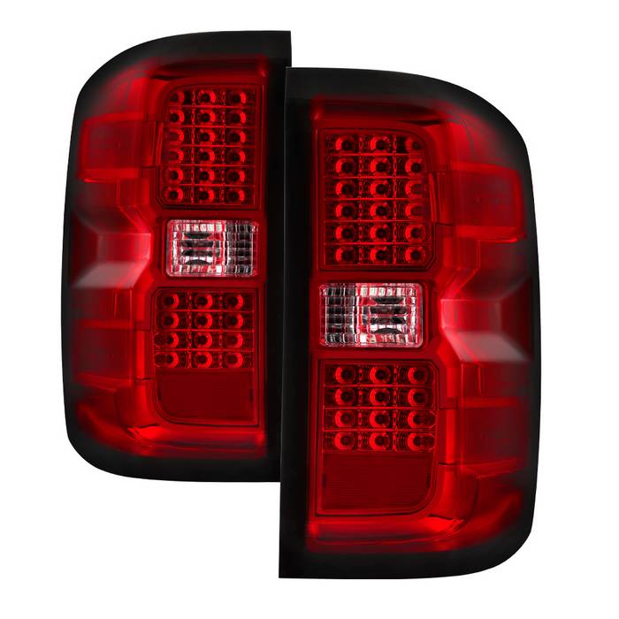 ( Akkon ) 14–18 Chevy Silverado 1500/15–19 Silverado 2500HD/3500HD/15–19 GMC Sierra 3500HD Dually(non-LED only; excludes 2016 LTZ/Z71/High Country w/ factory LEDs) LED Tail Lights - Reverse-921(Included) - Red Clear