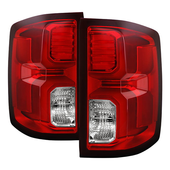 ( POE ) Chevy Silverado 1500 16-18 OE Plus (Fit Halogen Model) LED Tail Lights - Red/Clear