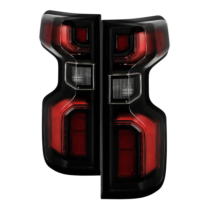 ( POE ) Chevy Silverado 19-23 1500/2500 ( Fit Halogen Model only) LED Tail Lights w/Harness - Black