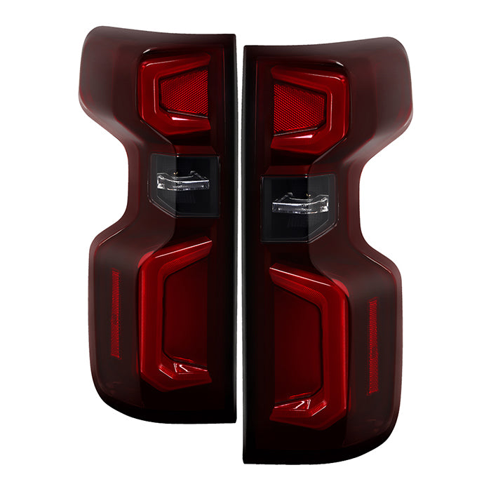 ( Akkon ) Chevy Silverado 2019-2020 Halogen Model ( Do Not Fit Factory LED Model ) Light Bar LED Tail Light - Reverse-921(Included) - Red Smoked