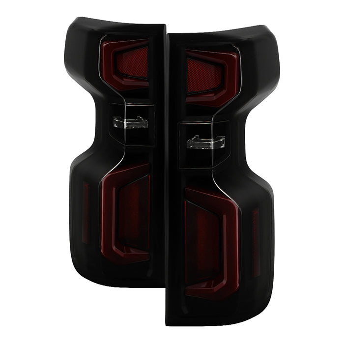 ( Akkon ) Chevy Silverado 2019-2020 Factory LED Model ( Do Not Fit Factory Halogen Model ) Light Bar LED Tail Light - Black Smoked