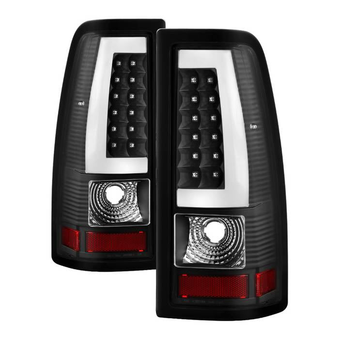 ( xTune ) Chevy Silverado 1500/2500/3500 99-02 / GMC Sierra 1500/2500/3500 99-06 and 2007 Sierra Classic Light Bar Style LED Tail Lights - Black