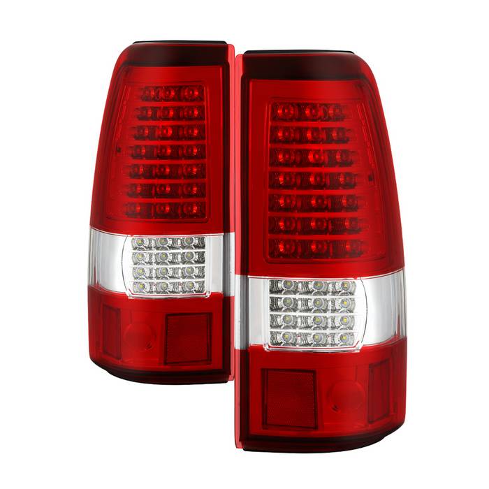 ( Akkon ) Chevy Silverado 1500 2500HD 03-06 /3500 04-06 (Not Fit Stepside) / and 2007 Silverado Classic C Shape LED Tail Lights - Red Clear