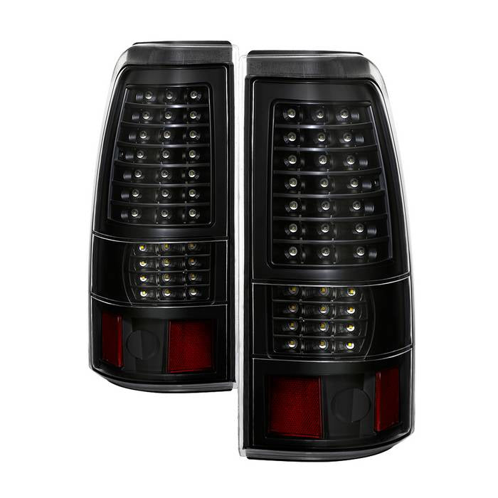 ( Akkon ) Chevy Silverado 1500/2500 99-02 (Not Fit Stepside) / GMC Sierra 1500/2500/3500 99-06 and 2007 Sierra Classic  ““C Shape““ LED Tail Lights - Black