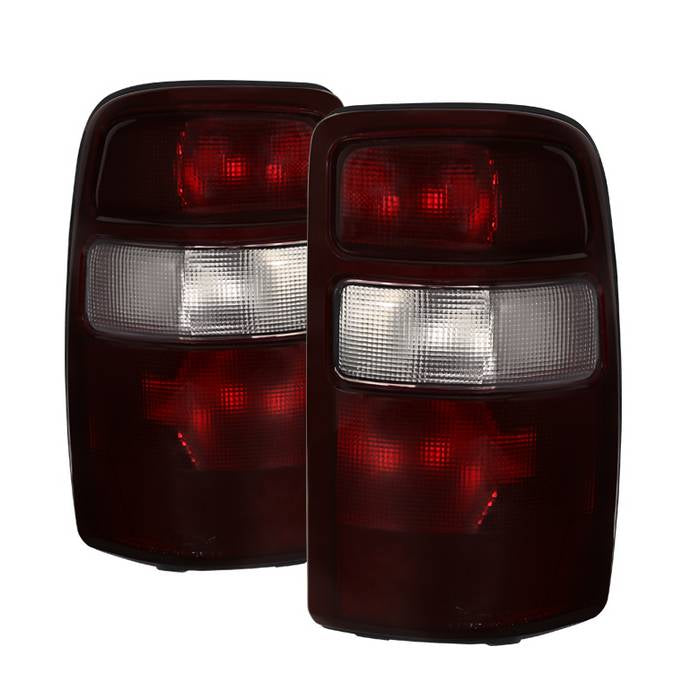 ( Akkon ) Chevy Suburban Tahoe 00-06 (excluding 00 Tahoe V8 5.7L ) / GMC Yukon 00-06 (excluding 00 Yukon V8 5.7L)OEM Style Tail Lights With Black Rim - Red Smoked