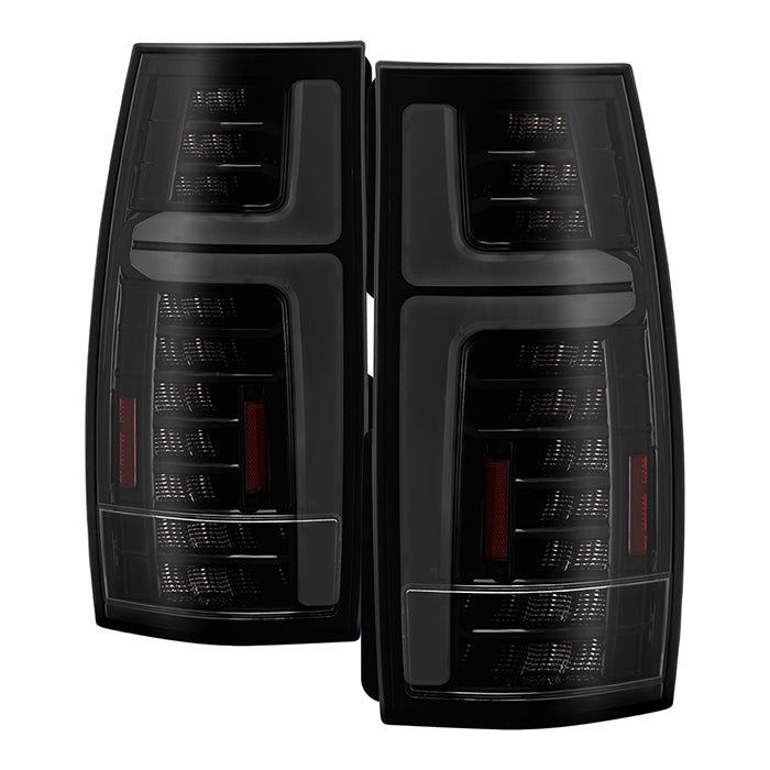 ( Akkon ) Chevy Suburban/Tahoe 07-14 / GMC Yukon/Yukon Denali 07-14 ( 08-13 excluding Hybrid Models ) - LED Light Bar Tail Lights - Black Smoked