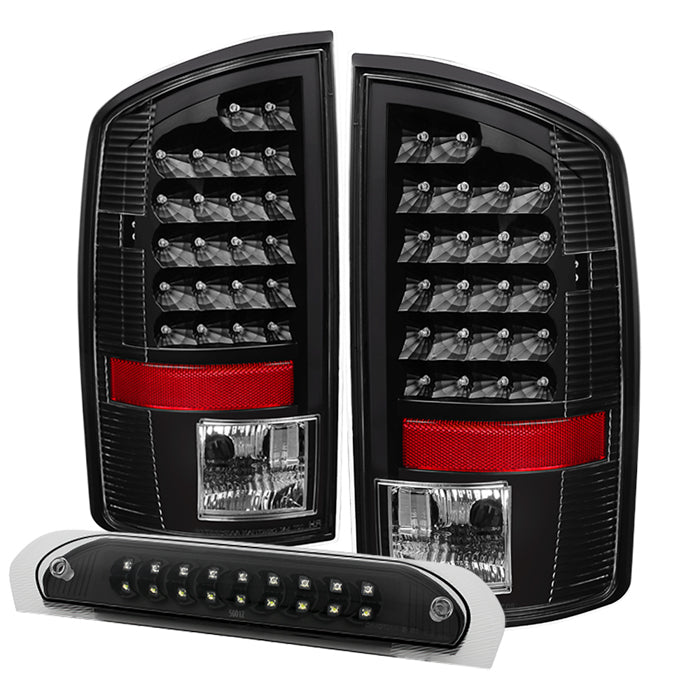 ( xTune ) Dodge Ram 02-06 1500 / Ram 2500/3500 03-06 LED Tail Light  with LED 3rd Brake Lamps- Black