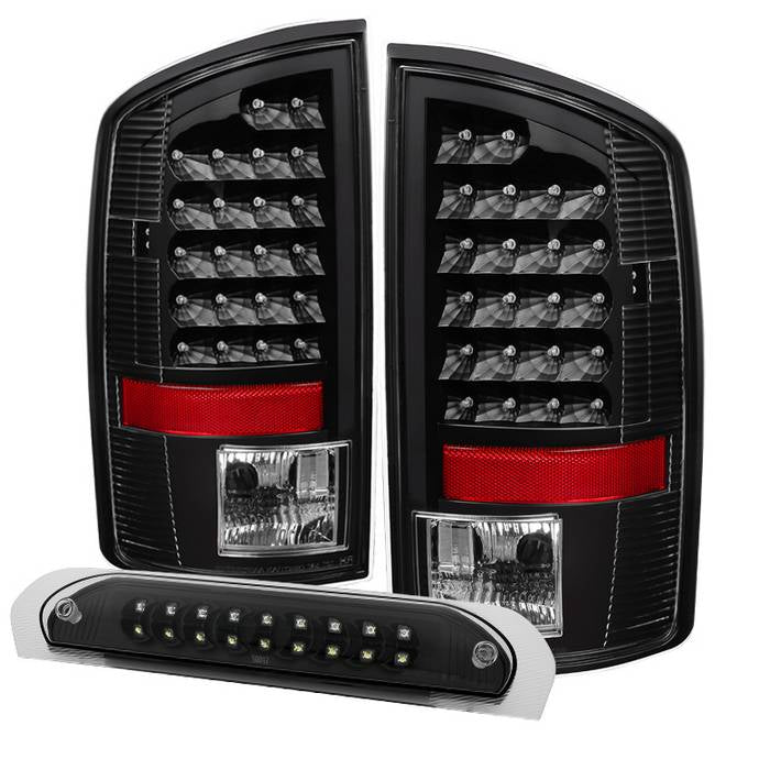 ( xTune ) Dodge Ram 07-08 1500 / Ram 07-09 2500/3500 LED Tail Lights with LED 3rd Brake Lamps- Black