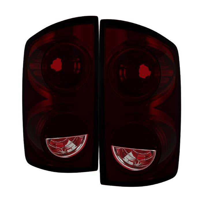 ( Akkon ) Dodge Ram 1500 07-08 / Ram 2500 3500 07-09 OEM Style Tail Lights -Red Smoked