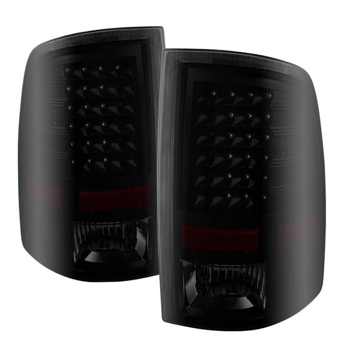 ( Xtune ) Dodge Ram 1500 09-18 / Ram 2500/3500 10-19 LED Tail Lights - Incandescent Model only ( Not Compatible With LED Model ) - Reverse-921(Not Included) - Black Smoke