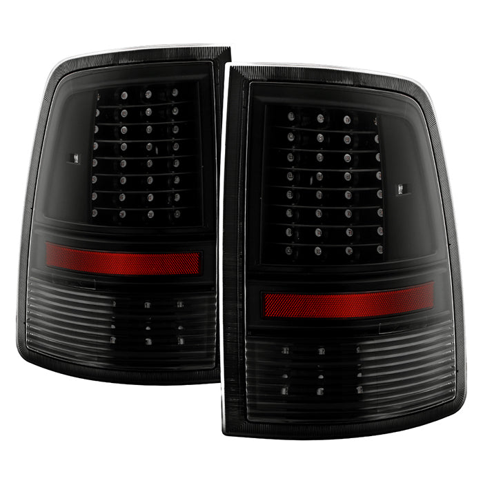 ( Akkon ) Dodge Ram 1500 09-18 / Ram 2500/3500 10-19 - Incandescent Model only ( Not Compatible With LED Model ) ??C Shape?? LED Tail Lights- Black