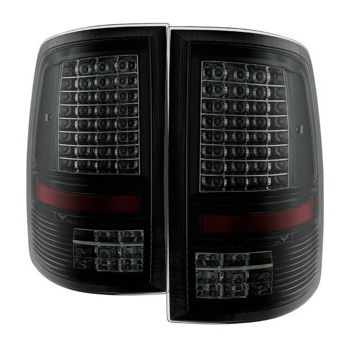 ( Akkon ) Dodge Ram 1500 09-18 / Ram 2500/3500 10-19  - Incandescent Model only ( Not Compatible With LED Model ) ““C Shape““ LED Tail Lights- Black Smoked