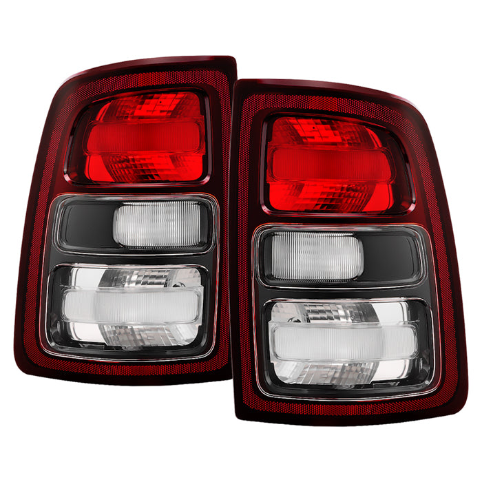( POE ) Dodge Ram 2500 19-24 BIG HORN / TRADESMAN Halogen Black Bezel Red Len Tail Light - OE SET (No Harness)