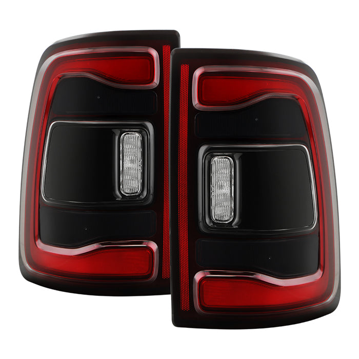 ( POE ) Dodge Ram 2500 19-24 OE Plus (Fit Halogen Model Only) Black Bezel w/Smoke Signal LED Tail Light - Red Black