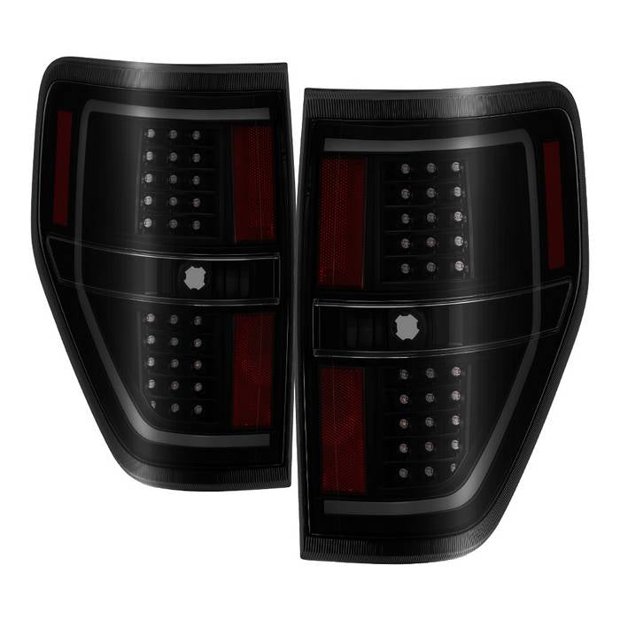 ( Akkon ) Ford F150 09-14 Light Bar LED Tail Lights - Black Smoked