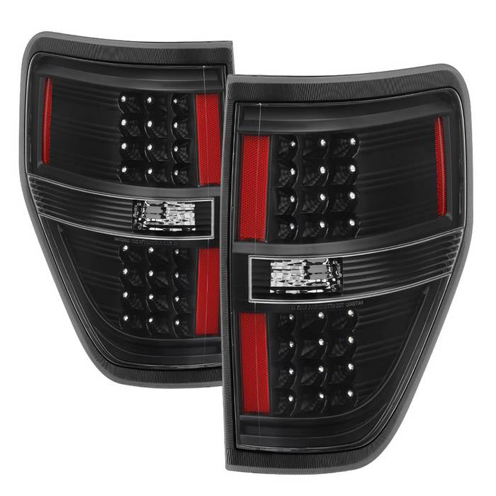 ( Xtune ) Ford F150 09-14 LED Tail Lights - Signal-LED ; Parking-LED ; Reveres-W16W(Not Included) - Black