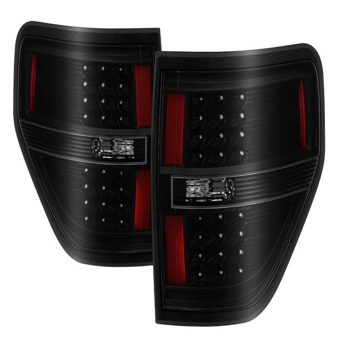 ( Xtune ) Ford F150 09-14 LED Tail Lights - Signal-LED ; Parking-LED ; Reveres-W16W(Not Included) - Black smoke