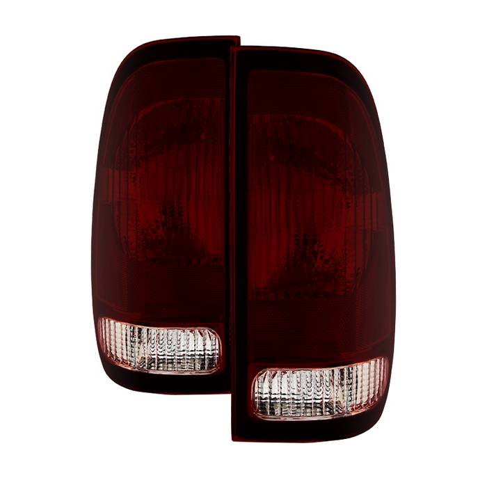 ( Akkon ) Ford F150 Styleside 97-03 / F250 Light Duty 97-99 / F250 F350 SuperDuty 99-07 / F450 F550 SuperDuty 99-03 / F150 Heritage Styleside 04 OEM Style Tail Lights - Red Smoked