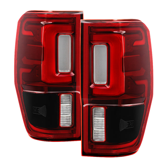 ( POE ) Ford Ranger 19-23 OE Plus (BSD Look) Full LED Tail Lights - Red Smoke