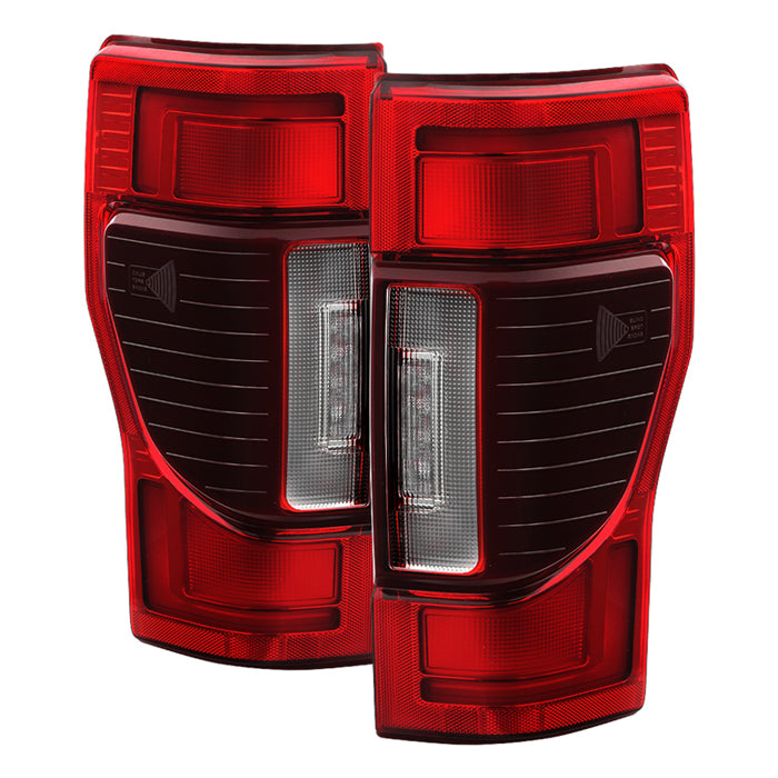 ( POE ) Ford F250 F350 17-22 Superduty OE+ (2020 Style) Fit Halogen BSD and Non BSD Models Full LED Tail Light - Red Clear