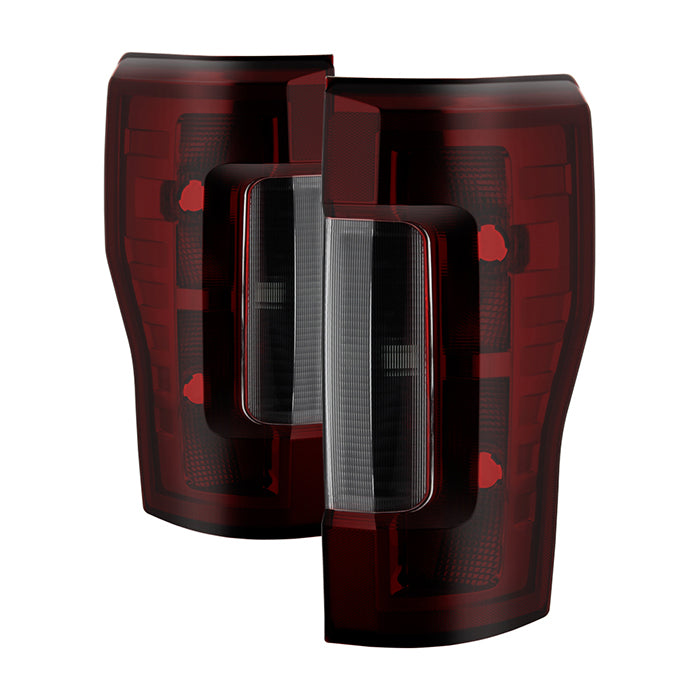 ( POE ) Ford F250/F350 Superduty 17-19 non Blind Spot Tail Light - Signal-3157k(Not Included) ; Reverse-W21W(Not Included) ; Brake-3157k(Not Included) - OE Red Smoked