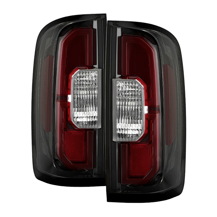 ( xTune ) GMC Canyon 2015-2022 Black Housing w/ Dark Red Trim LED Tail Light - Black Smoke