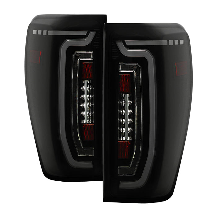 ( Akkon ) GMC Sierra 2019-2023 1500 / 2020-2023 2500HD 3500HD Incandescent Bulb Model Only ( Not Compatible With LED Model ) LED Tail Lights With DRL Led Light Bar - Black Smoked