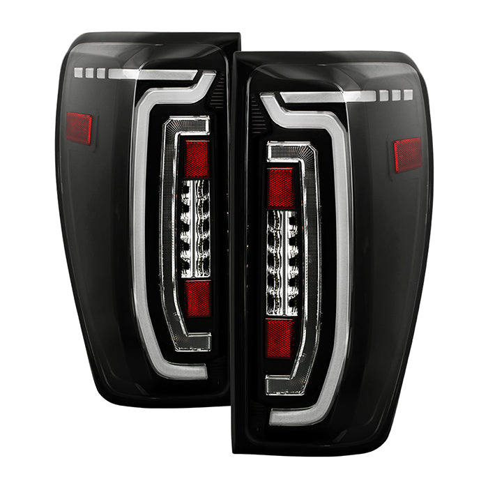 ( Akkon ) GMC Sierra 2019-2023 1500 / 2020-2023 2500HD 3500HD LED Model Only ( Not Compatible With Incandescent Bulb Model ) LED Tail Lights With DRL Led Light Bar - Black