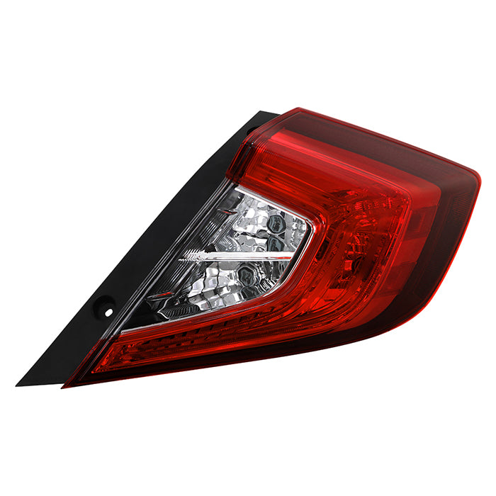( OE ) Honda Civic 2016 4D Sedan Red/Clear Tail Light - Signal-7440A(Included) ; Reverse-921(Included) ; Brake-7440(Included) - OE Right
