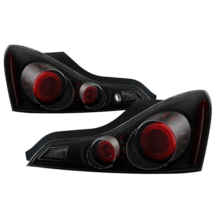 ( Akkon ) Infiniti G37 Coupe 08-13 / Q60 Coupe 14-15 LED Light Tube Style Tail Lights - Signal-LED ; Reverse-921(Included) - Black Smoked