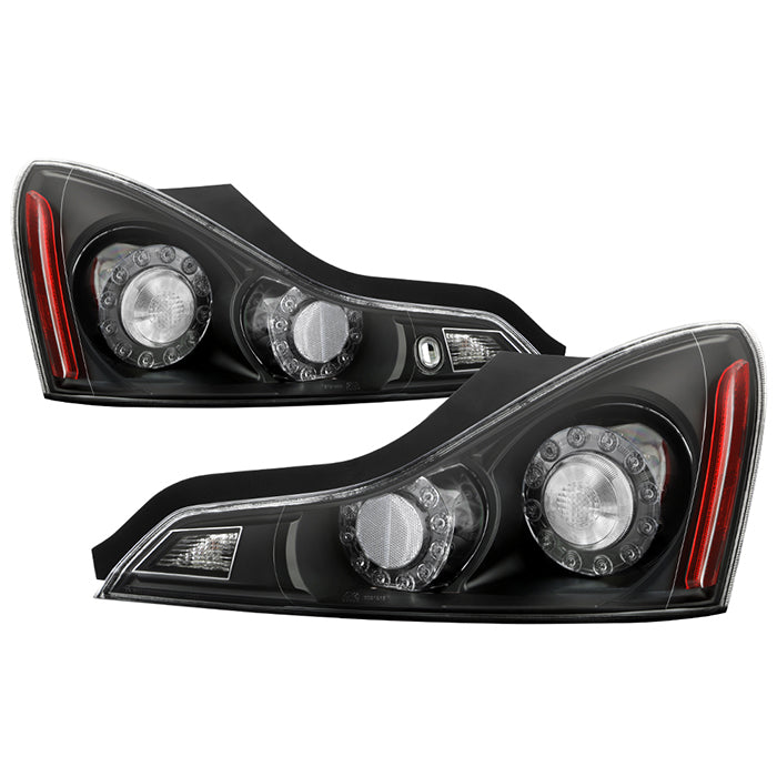 ( Akkon ) Infiniti G35 G37 08-13 Coupe Only / Q60 14-15 OEM Style Tail Lights - Signal-7440A(Included) ; Reverse-921(Included) - Black
