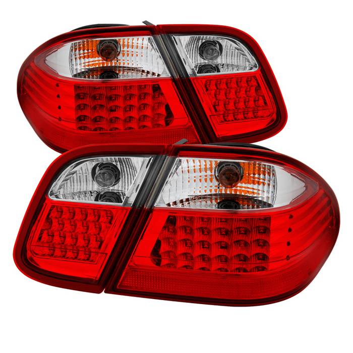 ( Akkon ) Mercdes Benz W208 CLK 98-02 LED Tail Lights - Red Clear