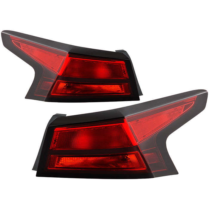 ( OE ) Nissan Altima 19-20 4Dr ALL Red Halogen Tail Lights - Signal-7440A(Included) ; Brake-7443(Included) - OE Outer SET