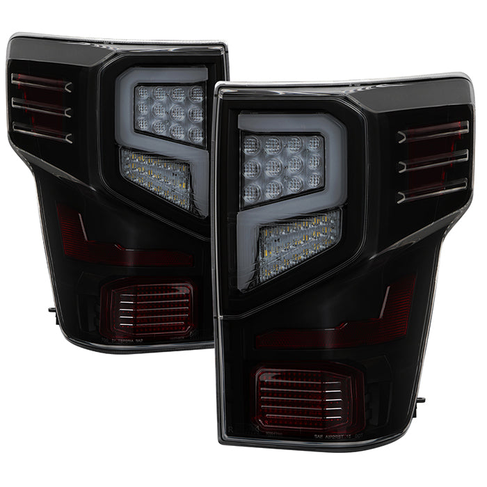 ( Akkon ) Nissan Titan 2016-2021 (does not fit factory LED lights) Light Bar LED Tail Lights - Black Smoked