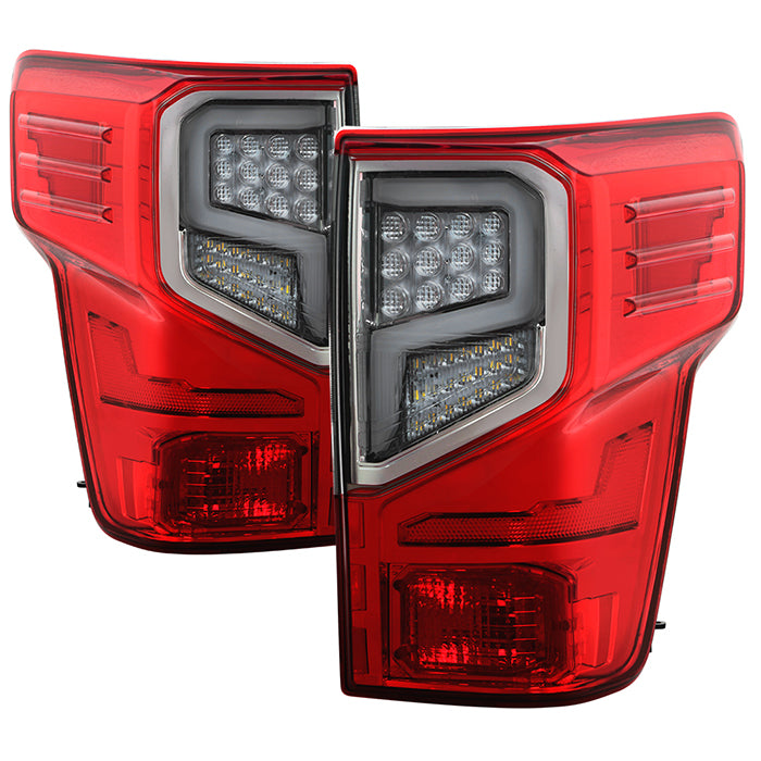 ( Akkon ) Nissan Titan 2016-2021 (does not fit factory LED lights) Light Bar LED Tail Lights - Red Smoked