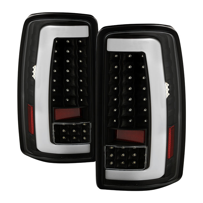 ( xTune ) Chevy Suburban/Tahoe 1500/2500 00-06 / GMC Yukon/Yukon XL 00-06 / GMC Yukon Denali/Denali XL 01-06 ( Lift Gate Style Only ) Version 2 LED Tail Lights - Light Bar C Shape Style - Reverse In LED - Black