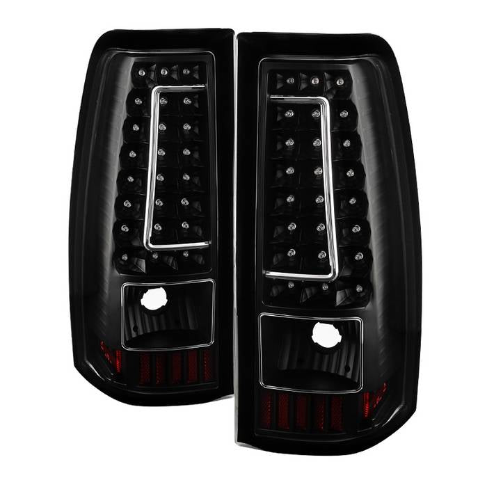 ( xTune ) Chevy Silverado 1500-2500-3500 03-06 and 2007 Silverado Classic ( Does Not Fit Stepside ) - C-Shape LED Tail Lights - Black