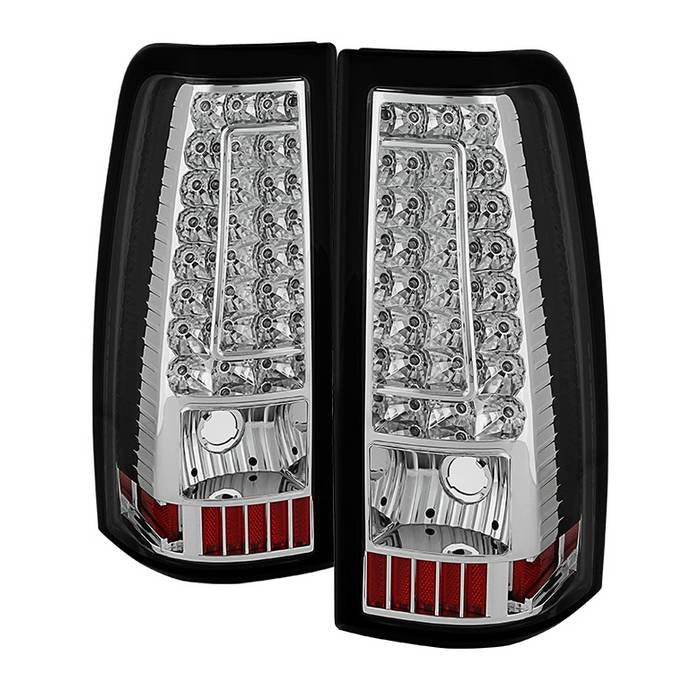 ( xTune ) Chevy Silverado 1500-2500-3500 03-06 and 2007 Silverado Classic ( Does Not Fit Stepside ) - C-Shape LED Tail Lights - Chrome