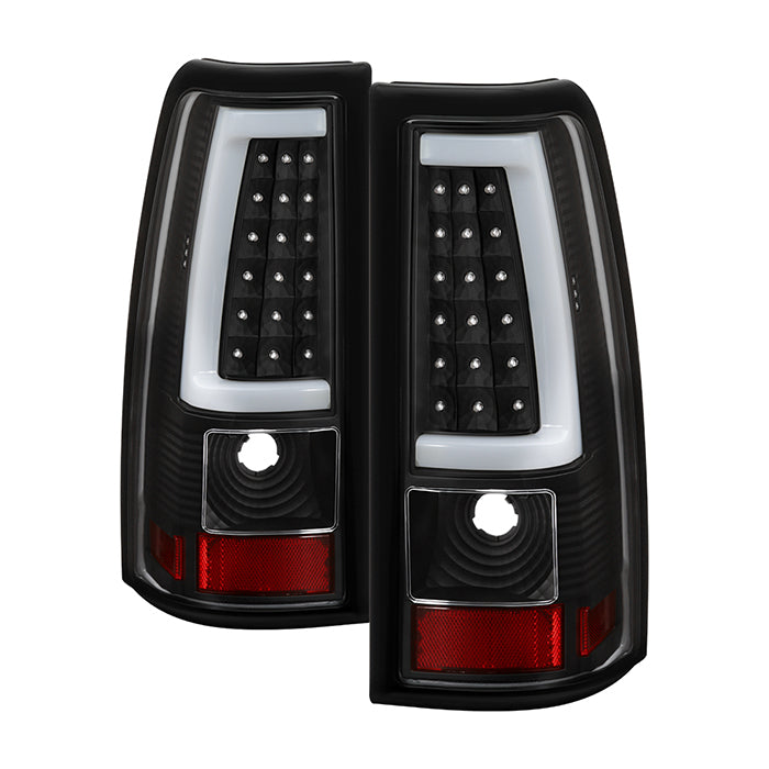 ( xTune ) Chevy Silverado 1500/2500/3500 03-07 Version 3 Tail Lights - Light Bar LED - Signal-LED ; Reverse-3157(Not Included) - Black